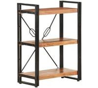 Vidaxl Bibliothèque À 3 Niveaux 60x30x80 Cm Bois D'acacia Massif Marron
