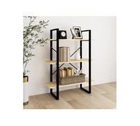 Vidaxl Bibliothèque À 3 Niveaux 80x30x105 Cm Bois De Pin Massif Marron