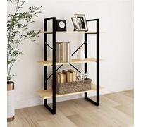 Vidaxl Bibliothèque À 3 Niveaux 80x30x105 Cm Bois De Pin Massif Marron