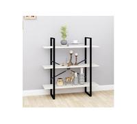 Vidaxl Bibliothèque À 3 Niveaux Blanc 100x30x105 Cm Bois De Pin Massif Blanc