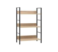 Étagère À Livres À 3 Niveaux, 1 Pièce, En Bois Contreplaqué De Chêne, Étagère De Rangement