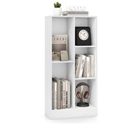 Giantex Bibliothèque Etagère à 5 Cases en Bois avec 2 Kits Anti-basculement, Blanc Blanc