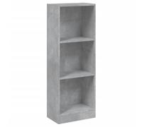 Bibliothèque à 3 niveaux gris béton bois d ingénierie