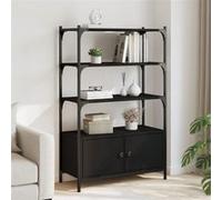 vidaXL Bibliothèque à 3 niveaux noir 70x30x109,5 cm bois d'ingénierie 838993