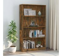 Bibliothèque à 3 Niveaux Rangement Salon Gris Béton Bois d’Ingénierie vidaXL