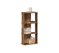vidaXL Bibliothèque à 3 Niveaux Vieux Bois 60x30x120cm Bois ingénierie, étagère, étagère à Livres, étagère de Rangement, Armoire de Rangement