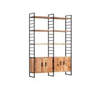 vidaXL Bibliothèque 4 niveaux 6 étagères Bois acacia massif Grain unique 124x30x180 cm