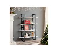 Bibliothèque à 4 niveaux blanc 100x30x140 cm bois d ingénierie