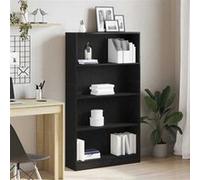 vidaXL Bibliothèque à 4 niveaux chêne noir 80x24x143 cm
