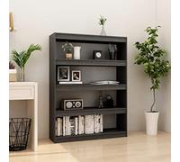 Bibliothèque à 4 niveaux en bois de 135 cm de haut de style industriel pour salon, bureau, bureau, couloir, cuisine, finition grise, solution de rangement robuste et élégante