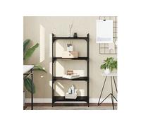 Bibliothèque à 4 niveaux noir 60x30x120 cm bois d'ingénierie837652