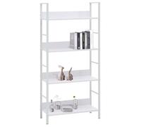 Bibliothèque à 4 niveaux - vidaxl - Blanc - 60x27,6x124,5 cm - Bois d'ingénierie - 4 étagères - Capacité de charge 60 kg