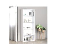 vidaXL Bibliothèque 801026 – 5 étagères, Bois d'ingénierie Blanc 80x30x189 cm