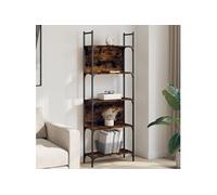 Bibliothèque à 5 niveaux chêne fumé 60,5x24x166,5 cm 838865