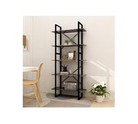 Vidaxl Bibliothèque À 5 Niveaux Gris 80x30x175 Cm Bois D'ingénierie Gris