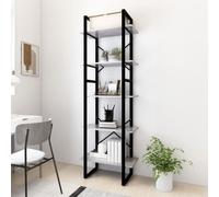Vidaxl Bibliothèque À 5 Niveaux Gris Béton 60x30x175 Cm Aggloméré Gris