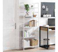 Vidaxl Bibliothèque À 4 Niveaux Blanc 60x27,6x124,5 Cm Bois Ingénierie Multicolore