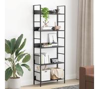 vidaXL Bibliothèque à 4 niveaux noir 60x27,6x124,5cm bois d'ingénierie