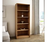 Bibliothèque à 5 niveaux, étagère en finition mate, 74 cm de large, étagère sur pied avec 4 étagères, idéale pour chambre, salon, couloir, panneau stratifié résistant, épaisseur 16 mm Sonoma