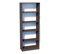 Bibliothèque à 5 niveaux, étagère en finition mate, largeur 74 cm, étagère sur pied avec 4 étagères, idéale pour chambre, salon, couloir, panneau stratifié résistant, graphite de 16 mm d'épaisseur
