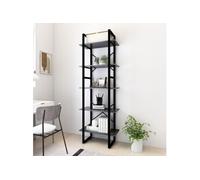 Vidaxl Bibliothèque À 5 Niveaux Gris 60x30x175 Cm Aggloméré Gris