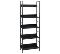 Bibliothèque À 5 Niveaux Noir 60x27,6x158,5 Cm Aggloméré Vidaxl Vidaxl Noir
