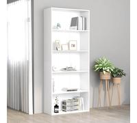 Bibliothèque à 5 Niveaux Rangement Intérieur Blanc Bois d’Ingénierie vidaXL