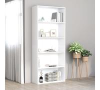 Bibliothèque à 5 Niveaux Rangement Intérieur Blanc Bois d’Ingénierie vidaXL
