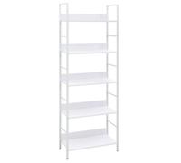 Bibliothèque à 5 niveaux - VIDAXL - Blanc - Aggloméré - Acier - Style Contemporain - Design