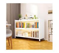 Bibliothèque À 5 Niveaux, Vitrine Avec Porte D'armoire, Vitrine Curio, Objets De Collection, Bibliothèque De Rangement En Metal Pour Chambre, Salon, Bureau(Blanc,120 * 32 * 114cm)