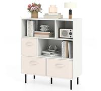 Bibliothèque à 6 cubes, armoire de rangement à 3 étages, avec 3 paniers en tissu pliables amovibles et 2 dispositifs de protection anti-basculement, pour la maison et le bureau, 90 x 40 x 105 cm