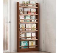 Bibliothèque À 6 Niveaux en Bambou, Étagère À Portes Ouvertes, Design À Plinthes, Étagère Murale Ouverte, Rangement Au Sol pour Chambre, Salon, Entrée(80cm)