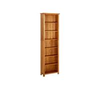 Bibliothèque 7 Niveaux Chêne Massif 60x22x200 Cm Finition Naturelle Marron
