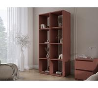 Bibliothèque à 8 compartiments - Couleur : rouge brique - 147 × 74 × 30 cm, verticale ou horizontale