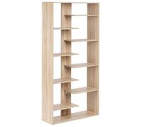 Bibliothèque à 8 Niveaux Étagères Ouvertes Panneau de Particules Marron Clair