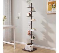 Bibliothèque à 9 niveaux en métal - Étagère verticale pour petits espaces, rangement d'angle multifonction, bibliothèque échelle haute et étroite pour la maison, le bureau ou l'affichage de livres