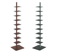 Bibliothèque à 9 niveaux en métal pour petits espaces - Tour verticale avec design étroit - Idéale pour le bureau - Étagère d'angle multifonction - Bibliothèque pour affichage de livres