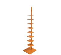 Bibliothèque à 9 niveaux en métal - Tour verticale pour livres pour petits espaces, coin multifonction, bibliothèque échelle haute et étroite, parfaite pour la maison ou le bureau, affichage d'angle
