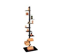 Bibliothèque à 9 niveaux en métal - Tour verticale pour livres pour petits espaces, coin multifonction, bibliothèque échelle haute et étroite, parfaite pour la maison ou le bureau, affichage d'angle