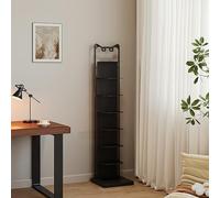 Bibliothèque À Colonne Vertébrale Cadre en Métal, Étagère De Rangement Au Sol avec Design Invisible, Ouverte Moderne pour Petit Espace, Salon, Bureau(Black,136cm/53.5in)