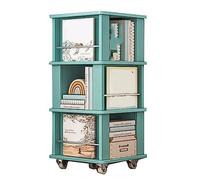 Bibliothèque à roulettes rotative à 360 ° - Tendance - Vert - Pour le salon, la maison - Utilisation pendant de nombreuses années