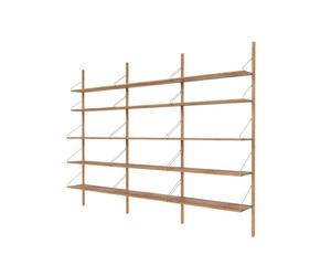 Bibliothèque à Trois Sections, 185,2 x 80 Cm, Chêne Naturel