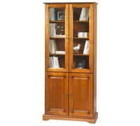 Bibliothèque - ACTUAL DIFFUSION - 4 Portes Merisier - 6 Niches - 5 Tablettes - Style Louis Philippe