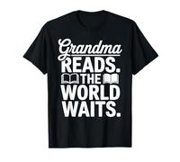 Bibliothèque Amusante pour Les Amateurs de Livres, Grand-mère lit The World Waits T-Shirt