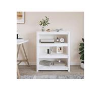 Bibliothèque Blanc 80x35x97 cm Bois de Pin Massif Armoire à Livres vidaXL