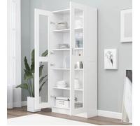 Bibliothèque/Armoire à vitrine - SWEETY - Blanc 82,5x30,5x185,5 cm Bois d'ingénierie B374