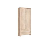 Bibliothèque armoire placard à 2 portes et 2 tiroirs, coloris chêne Sonoma - Longueur 90 x Profondeur 40,5 x Hauteur 200,5 cm