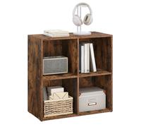 Bibliothèque Armoire WOLTU - 4 Cubes Compartiments - Casier en Bois d'Ingénierie - Marron Rustique