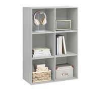 Bibliothèque Armoire WOLTU - 6 Cubes Compartiments - Casier en Bois d'Ingénierie - Gris