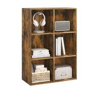 WOLTU Bibliothèque Étagère Rangement, avec 6 Cubes, Étagère Cube, Meuble Casier Rangement Cube, en Bois d'Ingénierie, Marron Rustique, 29x89x59,6 cm